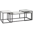 thumbnail image 1 of Signature Design by Ashley Donnesta Ensemble Contemporain de 3 Tables, Comprend une Table Basse et 2 Tables d'Appoint, Noir et Blanc, 1 of 2
