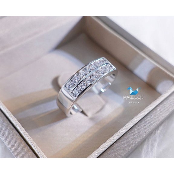 Cubic Zirconia / Sterling Silver 925 Ring / Rhodium plated Nickel-Free / MadDuckJewels RG1524 / Thailand Jewelry