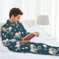 thumbnail image 4 of Mens Pajamas Set, Cute Sleeping Koala Button Down Long Sleeve Loungewear Sleepwear Pjs sets for Men, 4 of 5
