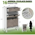 thumbnail image 3 of Acekid Shoe Storage Organizer with Small Drawer, Hidden Shoe Rack Cabinet, Slim Entryway Wooden Shoe Cabinet with Fluted Doors, 3 of 8