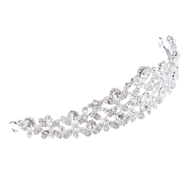 Elegante Crystal Rhinestone Veil Crown Tiara que casa la joyería nupcial del pelo