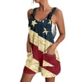 thumbnail image 2 of FASHOFT Womens 4th of July Overalls Shorts Romper American flag Print Festival Jumpsuits Work Bibs Coveralls Gifts for Women Beige L, 2 of 5