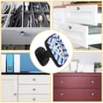 thumbnail image 5 of 4 Pcs Cabinet Handle Drawer Pulls Blue and White Geometry Knobs with Screws Square Furniture Office Cabinet Knob Decoration, 5 of 7