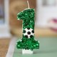 thumbnail image 2 of Vela de Cumpleaños de Fútbol, Decoración para Tarta de Fútbol de 9.º Cumpleaños, Velas de Nueve Años con Brillantina Verde, Número 9, para Cupcakes, Decoración para Fiestas de Cumpleaños para Niños y, 2 of 2