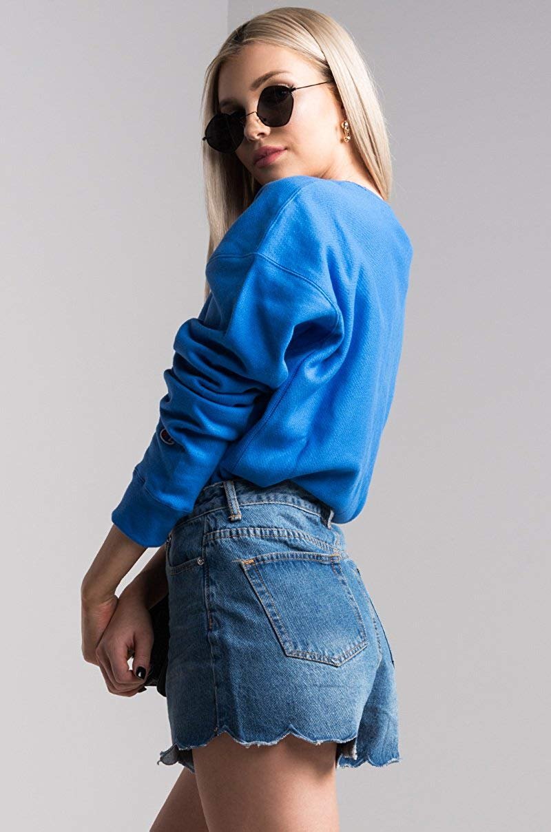 champion reverse weave groove blue hoodie