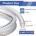 thumbnail image 2 of Water Pipe Line Tubing, 5/8" ID. x 13/16" OD. 10 ft Wire Vinyl Tube with 2 Clamps, 2 of 6