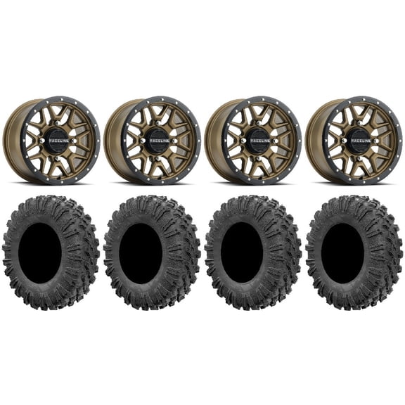 Raceline Krank 14" Wheels Bronze  38mm 32" MotoRavage Tires Polaris RZR XP 1000 / PRO XP / Ranger XP 900/1000
