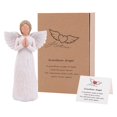 thumbnail image 3 of Guardian Angel of Prayer Figurines Hand Carved Figure Statue Encouragement Gifts Remembrance Present, 6.3 inch, 3 of 7