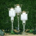 thumbnail image 2 of Efavormart Set of 3 Hurricane Long Stem Glass Candle Holders, 2 of 5