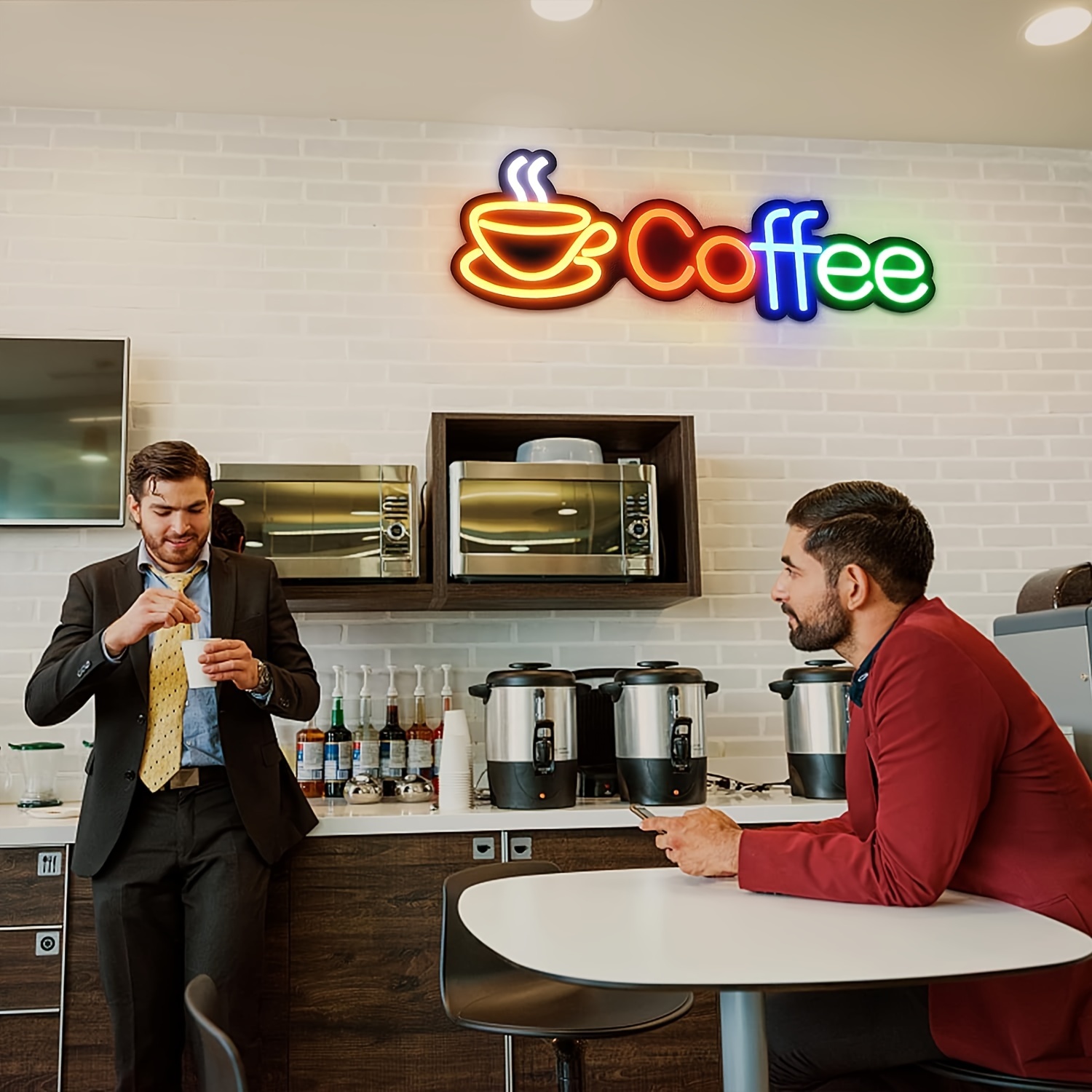 SDOTXA 1pc Coffee Neon Sign  5V Bright Coffee Led Neon Sign For Wall Decoration 18.11* 7.91in  Neon Light Decoration Cafe Open Sign Restaurant  Store Wall Light Sign  Coffee Neon Light Sh
