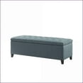 thumbnail image 4 of Storage Bench, Tufted Top Soft Close | Polyester | Blue | Birch Espresso Legs, 4 of 6