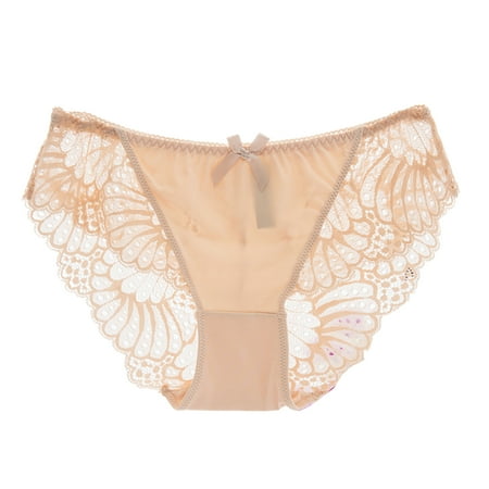 

JFY Women Panties Low Waist Lace Breathable See-through Bow-knot Seductive Soft Thin High Elasticity Lady Briefs for Inner Wear