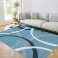 thumbnail image 4 of Garvee 5x7 Modern Geometric Area Rug for Living Room, Machine Washable Rug Non Slip Low Pile Rug Stain Resistant Indoor Carpet for Bedroom Dining Room Home Office, Blue, 4 of 8