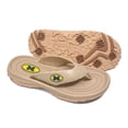 thumbnail image 2 of ZORIZ Collegiate Series Golf Sandals for Women and Men, Thong Flip Flops With Removable Spikes, Golf Footwear With Deeper Heel Cup and Higher Sidewalls, Tan, Michigan, Men’s 6/Women’s 8/, 2 of 7
