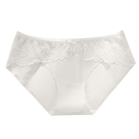ABATAB Lace Underwear for Women Soft Comfy Low Waist Coverage Panties Seamless Sexy Lace Trim Briefs