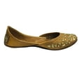 thumbnail image 5 of Ladies Copper Zari Work Punjabi Jutti Ethnic Mojari Handmade Flat Sandals US 9.5/ EURO 41, 5 of 5