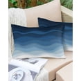 thumbnail image 6 of Navy Blue Ombre Throw Pillow Covers, Modern Moire Wave Gradient Soft Breathable Pillow Cases with Invisible Zipper for Sleeping, Toddler Pillowcases for Couch Bed Sofa Chair 12x20 Inches, 6 of 6