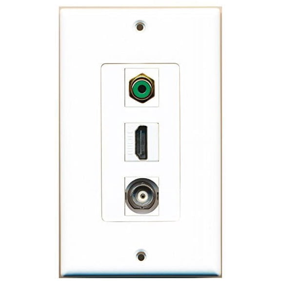 RiteAV - 1 Port HDMI and 1 Port RCA Green and 1 Port BNC Decorative Wall Plate