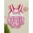 thumbnail image 3 of Gupgi Infant Girl Bodysuit Summer Newborn Sleeveless Bow Print Romper, 3 of 9