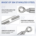 thumbnail image 3 of Uxcell Eye & Eye Turnbuckle 304 Stainless Steel Wire Rope Tension Adjustable Cable Railing M12, 3 of 7