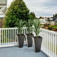 thumbnail image 3 of Canddidliike 28 Ft Tall Plastic Planters Set of 3, Flower Pot, Anti-crack, Fade-resistant, Square Shape with A Matte Surface, Brown, 3 of 12