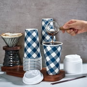 VPLUS 70 Pack 16 oz Paper Coffee Cups, Disposable Paper Cups with Lids and Stirrers