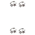 thumbnail image 4 of Sonducket Manténgase a la moda con estos elegantes y livianos aretes de plata. tamaños para elegir. Aretes de aro con estrella en plata de 6 Plata 6MM 2Conjunto, 4 of 6