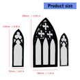 thumbnail image 5 of ROCKROK 3Pcs Gothic Mirrors Wall Decors Wood Framed Arched Cathedral Window Mirror Set, 5 of 14