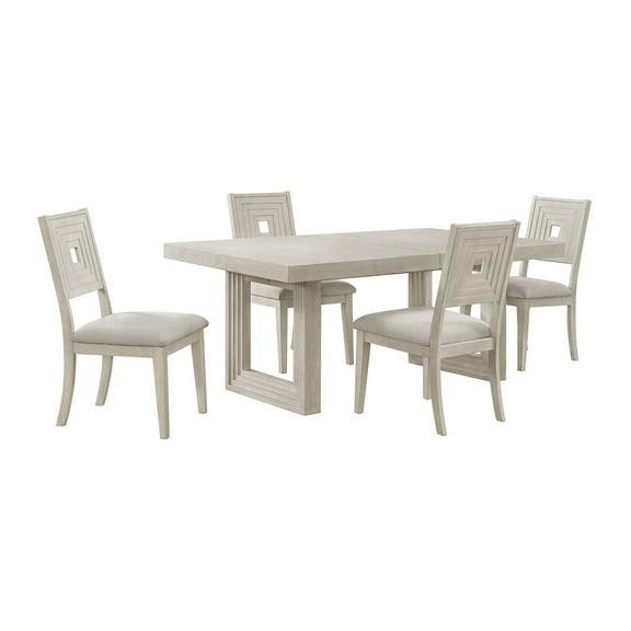 Picket House Furnishings Rhiannon 5PC Standard Height Dining Set - Antique White