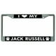 I Heart My Jack Russell Dog Chrome License Plaque Cadre – image 1 sur 1