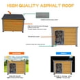 thumbnail image 4 of Pefilos 45" Outdoor Insulated Wood Dog Houses, Weatherproof Dog House with Door Wooden Pet Cat House Shelter with Plastic Curtain, Brown, 4 of 7