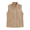 thumbnail image 4 of hoksml Women's Fleece Stand Collar Vest, Zip Up Sleeveless Loose Casual Layering Gilet for Spring Fall Winter, 4 of 7
