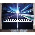 thumbnail image 2 of Man Cave Curtains Finish Line on Racetrack Motion Blur Motorsports Competition Stadium Concept Living Room Bed, 2 of 4
