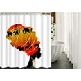thumbnail image 2 of African Woman Shower Curtain Set Woman with Golden Earrings Head Wrap Wild Animal Elephant Shower Curtains Home Decorative Waterproof Polyester Fabric Hooks 72x72 Inch, 2 of 4