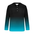 thumbnail image 4 of Timoontee Men's Gradient Color Hooded Sweatshirts Loose Long Sleeve Quarter Button Pullover Tops Fall Casual Lightweight Workout Sweatshirts Sky Blue XXL, 4 of 4