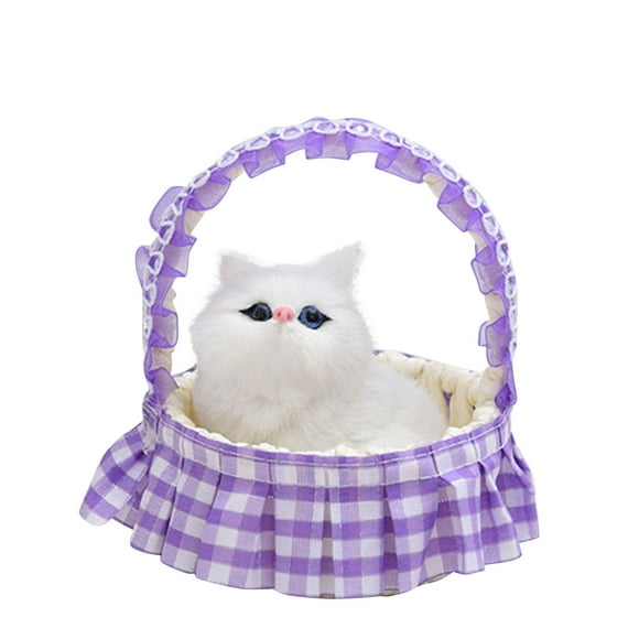 Funny Toys, Cat in Lace Hanging Basket Doll, Mini Cat in Shoe, with Meows Sounds, Soft Material, for Kids