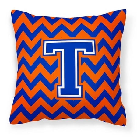 Monogram Letter Chevron Fabric Decorative Pillow