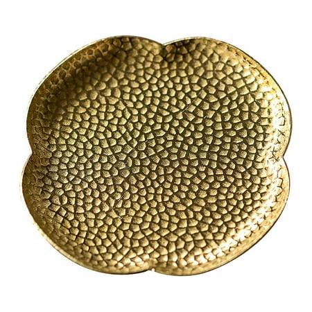 

1Pc Household Copper Coaster Chinese Zen Tea Serving Tray Teacup Stand (Golden)