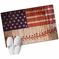 thumbnail image 2 of 2x3 Door Mat Rug, American Flag Vintage Non-Skid Rubber Backing Large Rectangle Rugs - Living Room Bedroom Home Office, Farmhouse Baseball Blue Red Indoor Floor Mat Carpets Washable Rug, 2 of 9