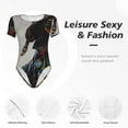 thumbnail image 6 of Daiia Fantasy Wizard Dog Art print Women's Crew Neck Short Sleeve Bodysuit Fashion Tops Fit Casual Basic Extender Bodysuit-XX-Large, 6 of 9