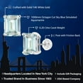 thumbnail image 2 of Gem Stone King 6.20 Ct Octagon 10x8mm Sky Blue Simulated Aquamarine 14K White Gold Stud Earrings for Women Men, 2 of 5