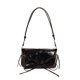 thumbnail image 1 of Bolso bandolera con lazo fruncido a la moda bolso cruzado de PU con solapa bolso para mujer, 1 of 9