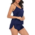 thumbnail image 3 of LELINTA 2pcs Sexy Women Satin Sleepwear Babydoll Lingerie Nightdress Pajamas Set, 3 of 7