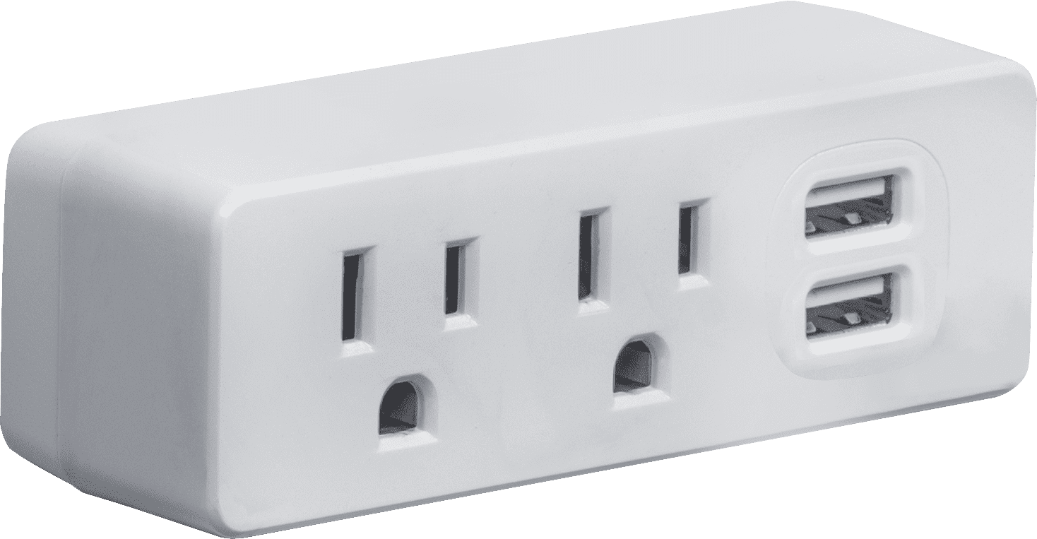 SlimSocket Ultra Slim 2 AC 2 USB Wall Plate