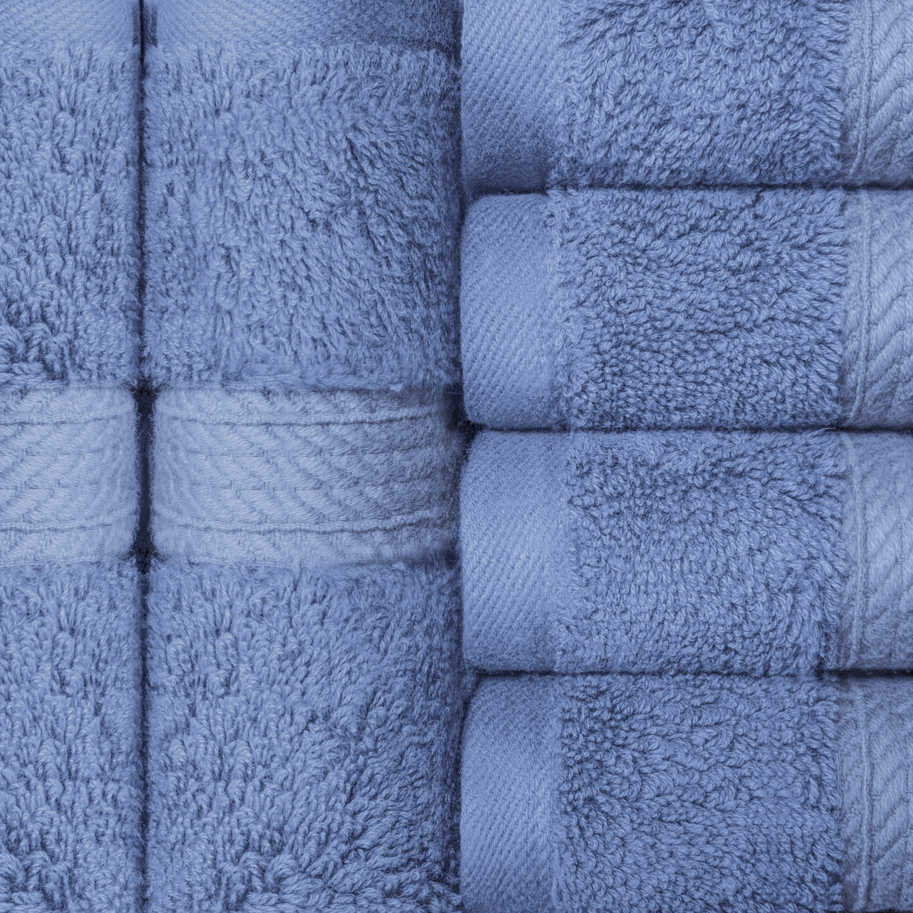 Premium Egyptian Cotton Highly Absorbent Assorted 6-Piece Plush Towel Set - 13" x 13"