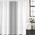 thumbnail image 3 of Gray Solid Color Texture Waterproof Fabric Shower Curtain,Simple Grey Stripes Waterproof Fabric Shower Curtain for Bathroom Curtains Bathtubs Hotel Shower Curtains with 12 Hooks Standard 60x72, 3 of 8