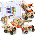 thumbnail image 1 of Kit de construcción Yutin 6 en 1, modelo de coche de madera STEM de 8 a 14 años, 1 of 9