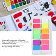 thumbnail image 3 of Neon Watercolor Paint Set, Easy To Store 12 Colors Solid Watercolor Paint Set Fluorescent  for Art, 3 of 8