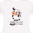 thumbnail image 4 of Inktastic Sorry, I'm a Bit Moody Today Cute Cow Pun Boys or Girls Long Sleeve Baby Bodysuit, 4 of 5