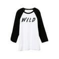 thumbnail image 1 of Wild Unisex 3/4 Sleeves Baseball Raglan T-Shirt Tee White Black 2X-Large, 1 of 4